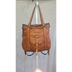 The Frye Company Brown Leather Backpack Full Grain Heritage Travel Rucksack